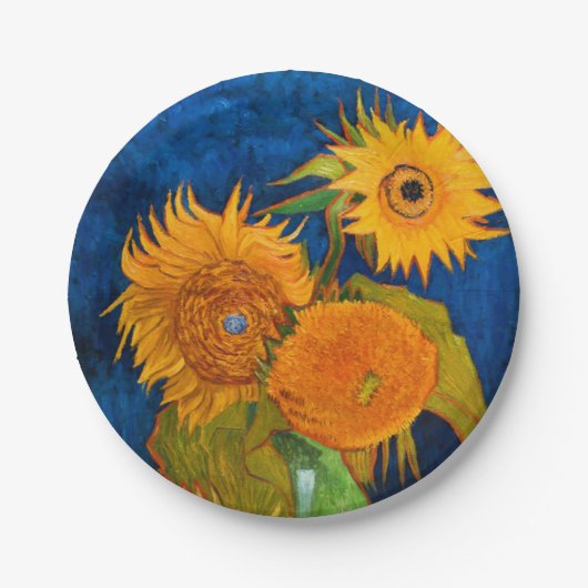 Van Gogh Sunflower Papieren Bordje (Voorkant)