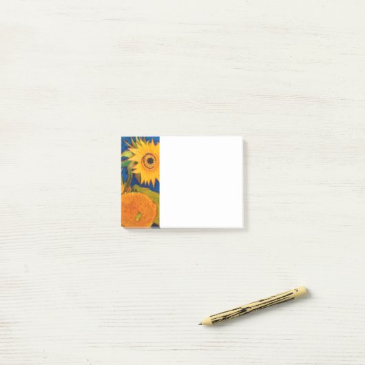 Van Gogh Sunflower Post-it® Notes (Op bureau)