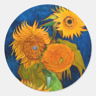 Van Gogh Sunflower Ronde Sticker