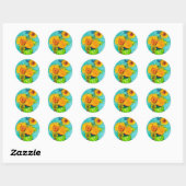 Van Gogh Sunflower Ronde Sticker (Vel)