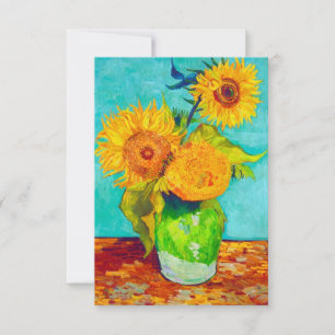 Van Gogh Sunflower RSVP Kaartje
