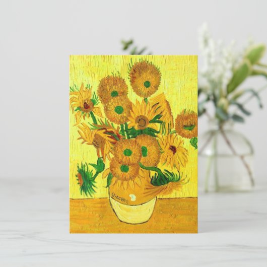 Van Gogh Sunflower Save The Date (Staand voorkant)