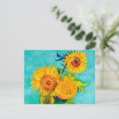 Van Gogh Sunflowers  Uitnodiging Briefkaart (Staand voorkant)