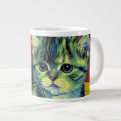Van Gogh Tabby Cat Extra Grote Beker (Voorkant rechts)
