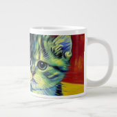 Van Gogh Tabby Cat Extra Grote Beker (Rechts)