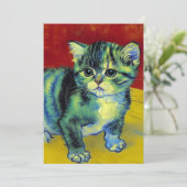 Van Gogh Tabby Cat Kaart (Staand voorkant)