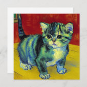 Van Gogh Tabby Cat Kaart (Voorkant / Achterkant)