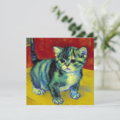 Van Gogh Tabby Cat Kaart (Staand voorkant)