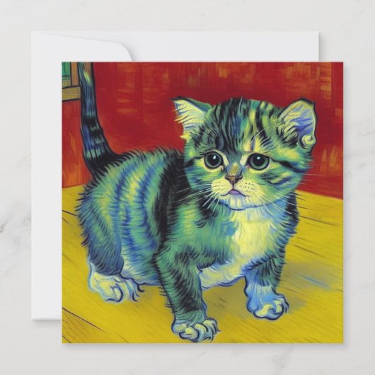 Van Gogh Tabby Cat Kaart (Voorkant)