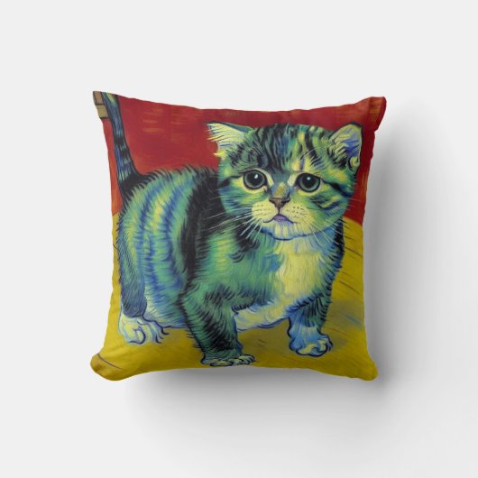 Van Gogh Tabby Cat Kussen (Voorkant)