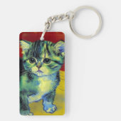 Van Gogh Tabby Cat Sleutelhanger (achterkant)