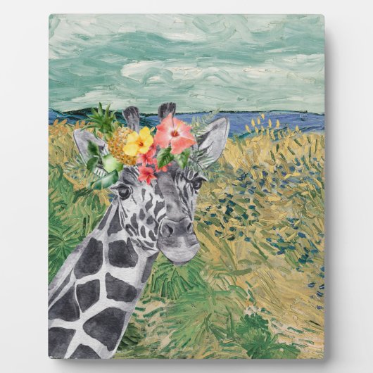 Van Gogh Tarweveld en Giraffe tafelblad Fotoplaat (Voorkant)