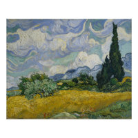 Van Gogh Tarweveld met Cipressen Bekende Kunst