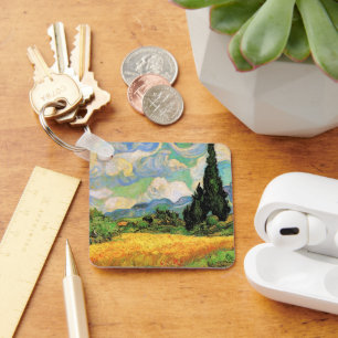 Van Gogh Tarweveld met cipressen bij Haute Galline Sleutelhanger