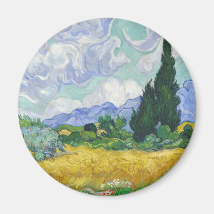 Van Gogh Tarweveld met cipressen Kunst Magneet