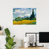 Van Gogh Tarweveld met cipressen  Poster (Thuiskantoor)