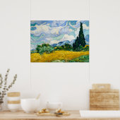 Van Gogh Tarweveld met cipressen  Poster (Keuken)