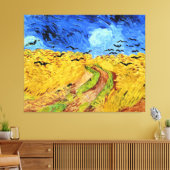 Van Gogh - Tarweveld met kraaien, beroemd schilder Canvas Afdruk (Insitu (Woonkamer))
