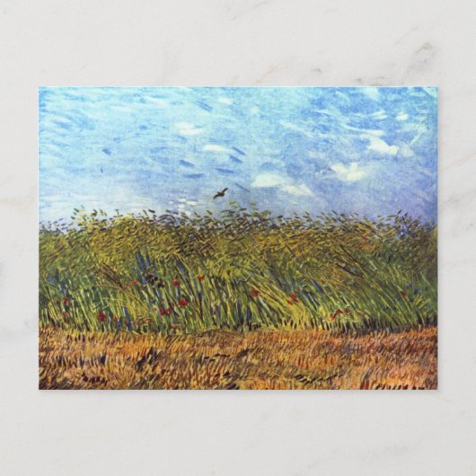 Van Gogh: Tarweveld met oppies en Lark Briefkaart (Voorkant)