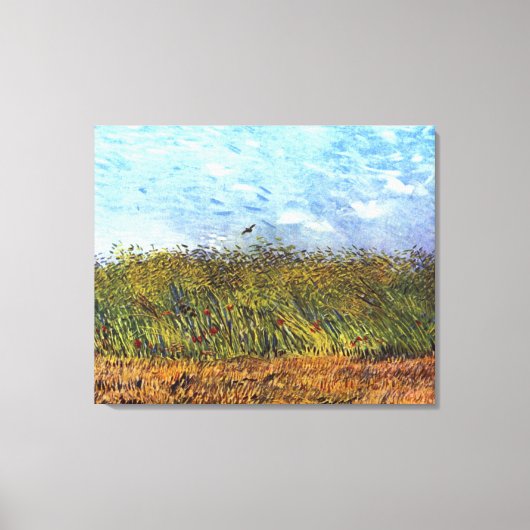 Van Gogh: Tarweveld met papavers en Lark Canvas Afdruk (Voorkant)