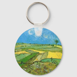 Van Gogh Tarwevelden bij Auvers onder een Bewolkte Sleutelhanger