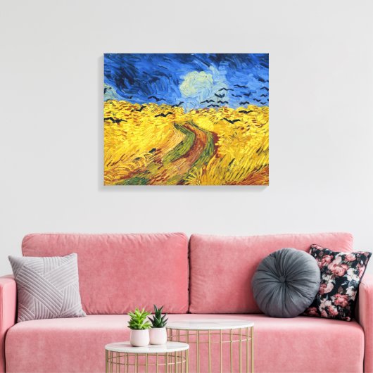 Van Gogh Tarwevelden impressionistisch schilderij Canvas Afdruk (Insitu (Woonkamer))