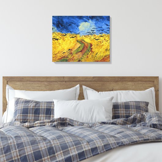 Van Gogh Tarwevelden impressionistisch schilderij Canvas Afdruk (Insitu (Slaapkamer))