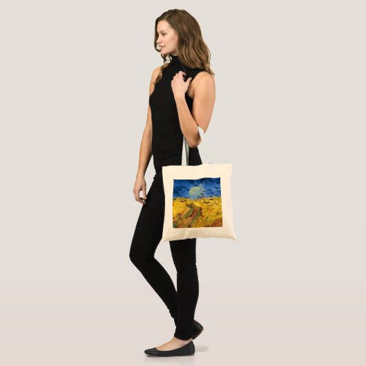Van Gogh Tarwevelden impressionistisch schilderij Tote Bag (Voorkant (model))