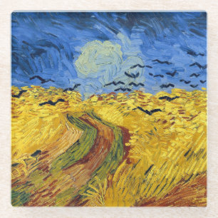 Van Gogh Tarwevelden impressionistische Schilderij Glazen Onderzetter