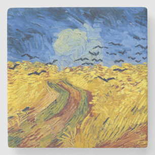 Van Gogh Tarwevelden impressionistische Schilderij Stenen Onderzetter