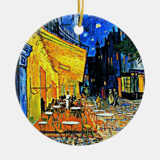 Van Gogh - terras aan het café, beroemd schilderij Keramisch Ornament (Voorkant)