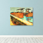 Van Gogh - The Langlois Bridge with Road, Canvas Afdruk (Insitu (Houten vloer))