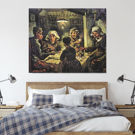 Van Gogh - The Potato Eaters Canvas Afdruk (Insitu (Slaapkamer))