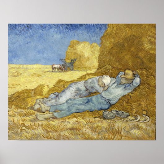 Van Gogh - The Siesta (na Millet) Poster (Voorkant)