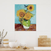 Van Gogh Three Sunflowers Original Art Masterpiec  Poster (Keuken)