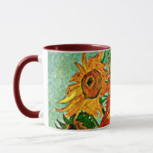 Van Gogh - Tournesols 12 Mug à café à deux tons (Gauche)
