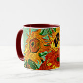 Van Gogh - Tournesols 12 Mug à café à deux tons (Devant gauche)