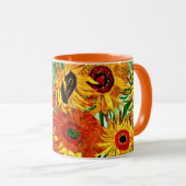 Van Gogh - Tournesols 12 Mug à café à deux tons (Devant droit)