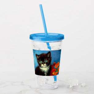 Van Gogh Tuxedo Cat Acryl Drinkbeker