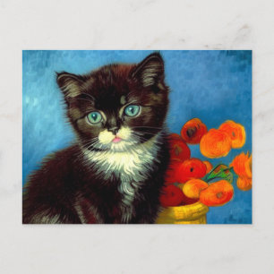 Van Gogh Tuxedo Cat Briefkaart