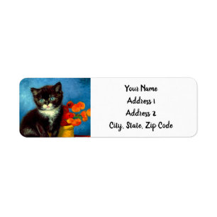 Van Gogh Tuxedo Cat Etiket