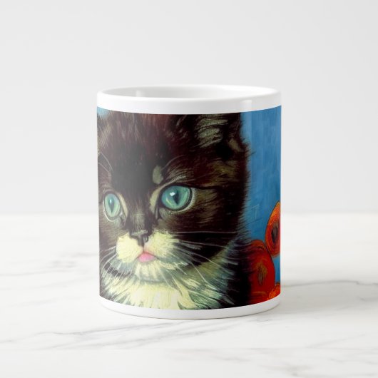 Van Gogh Tuxedo Cat Extra Grote Beker (Voorkant)