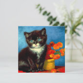Van Gogh Tuxedo Cat Kaart (Staand voorkant)