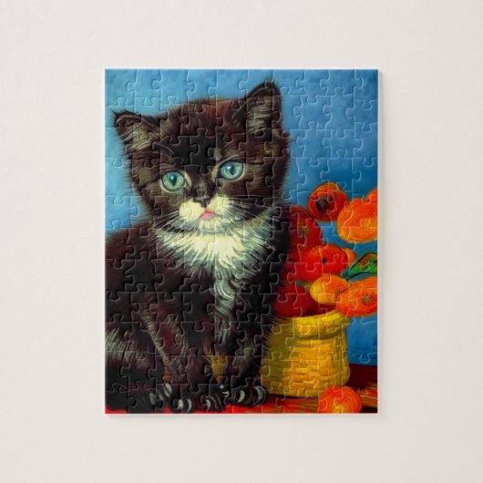 Van Gogh Tuxedo Cat Legpuzzel (Verticaal)