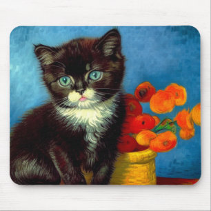 Van Gogh Tuxedo Cat Muismat