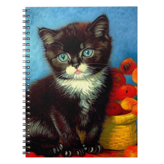 Van Gogh Tuxedo Cat Notitieboek (Voorkant)