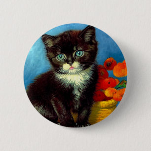 Van Gogh Tuxedo Cat Ronde Button 5,7 Cm