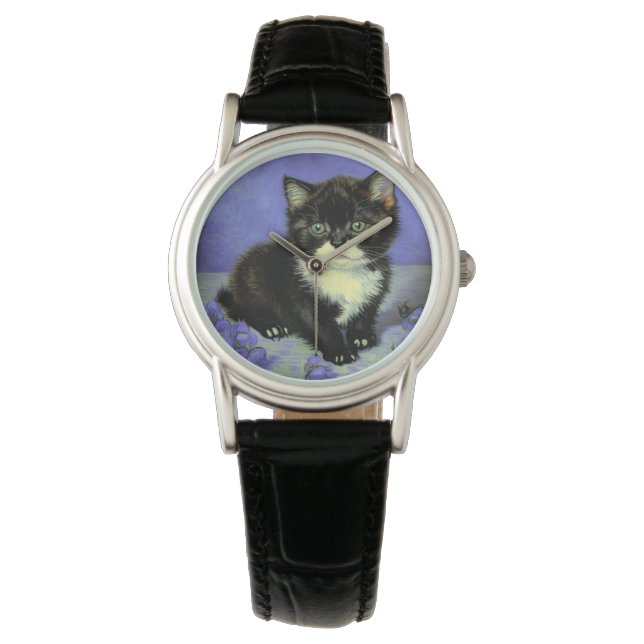Van Gogh Tuxedo Kitten Horloge (Voorkant)