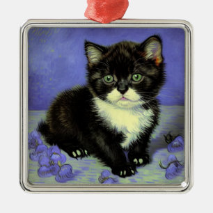 Van Gogh Tuxedo Kitten Metalen Ornament