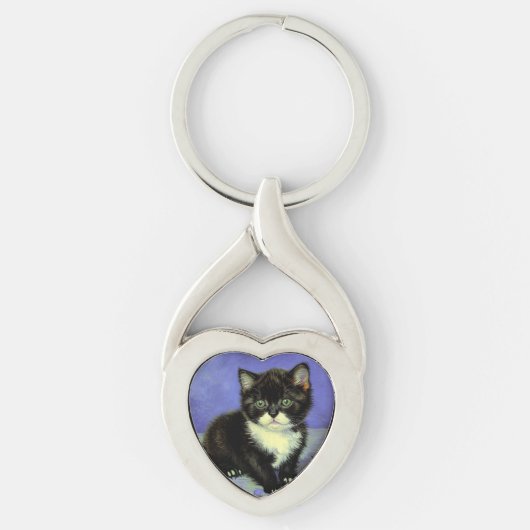 Van Gogh Tuxedo Kitten Sleutelhanger (Voorkant)